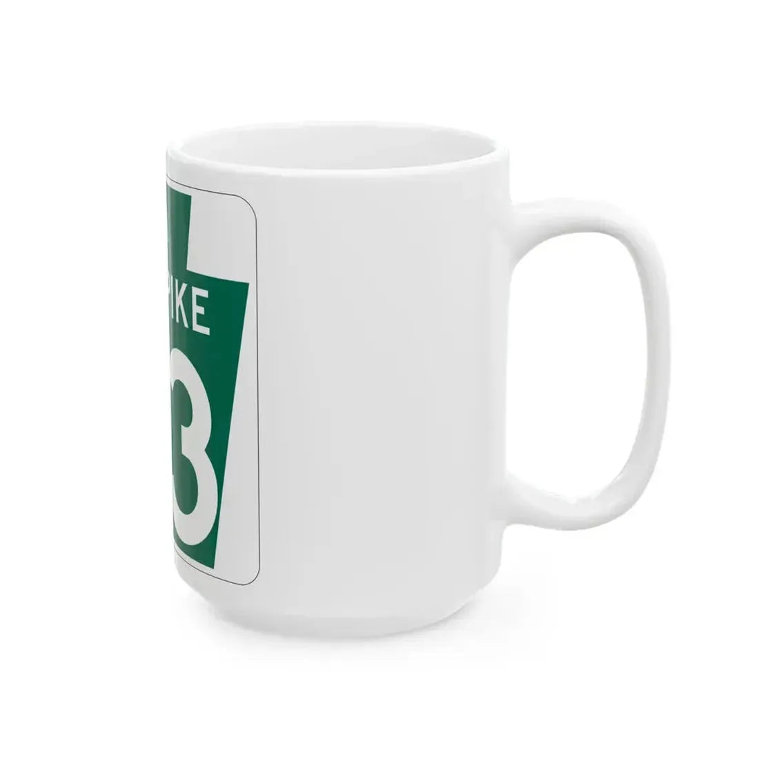 Turnpike-43 (Pennsylvania) (Road Sign) White Coffee Mug - Go Mug Yourself