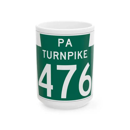 Turnpike-476 (Pennsylvania) (Road Sign) White Coffee Mug 15oz - Go Mug Yourself