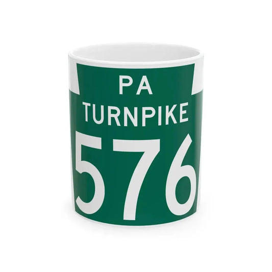Turnpike-576 (Pennsylvania) (Road Sign) White Coffee Mug 11oz - Go Mug Yourself