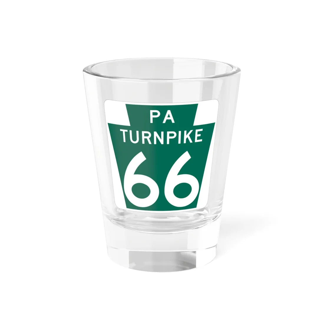Turnpike-66 (Pennsylvania) (Road Sign) Shot Glass 1.5oz 1.5oz - Go Mug Yourself