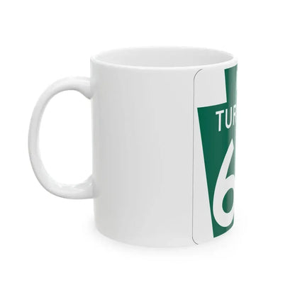 Turnpike-66 (Pennsylvania) (Road Sign) White Coffee Mug - Go Mug Yourself