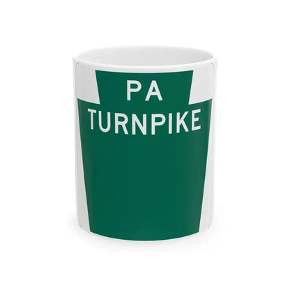 Turnpike-blank (Pennsylvania) (Road Sign) White Coffee Mug 11oz - Go Mug Yourself