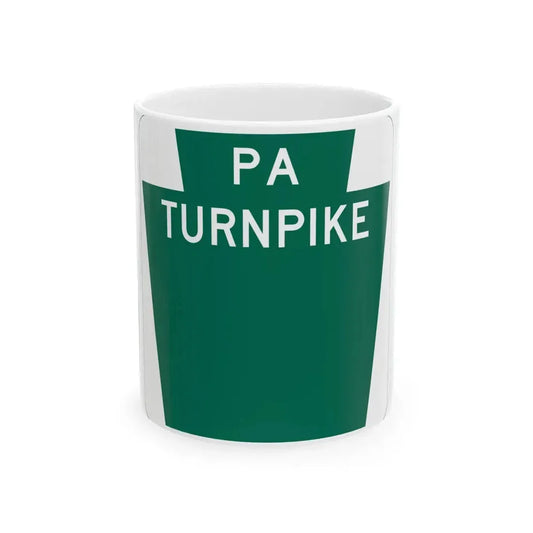 Turnpike-blank (Pennsylvania) (Road Sign) White Coffee Mug 11oz - Go Mug Yourself