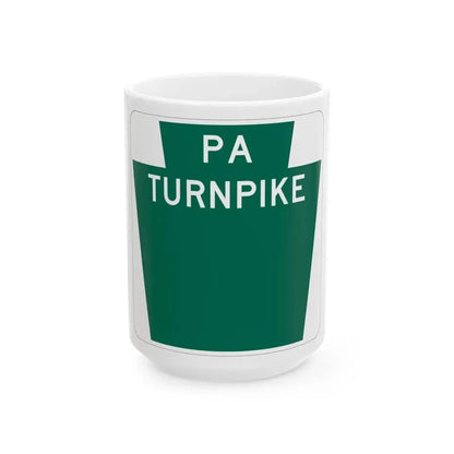Turnpike-blank (Pennsylvania) (Road Sign) White Coffee Mug 15oz - Go Mug Yourself