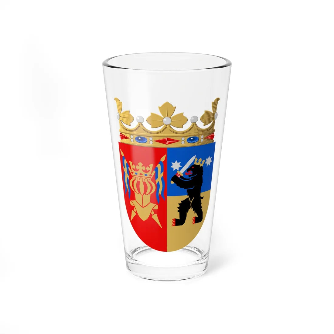 Turun ja Porin lääni.vaakuna (Finland) (Coat of Arms) Pint Glass 16oz 16oz - Go Mug Yourself