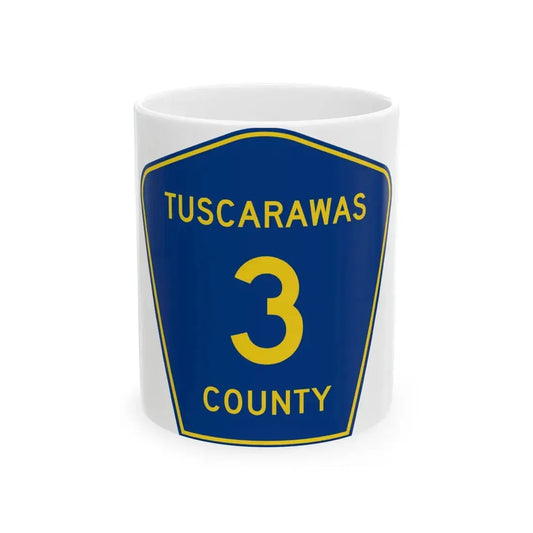 Tuscarawas County 3 (Ohio) (Road Sign) White Coffee Mug 11oz - Go Mug Yourself