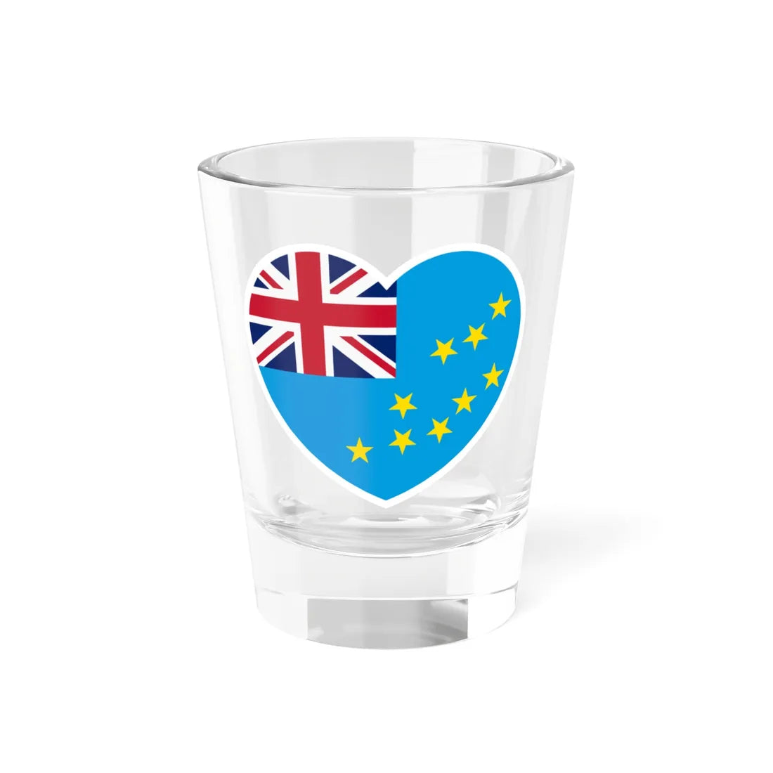 Tuvalu flag heart white (Tuvalu) Shot Glass 1.5oz 1.5oz - Go Mug Yourself