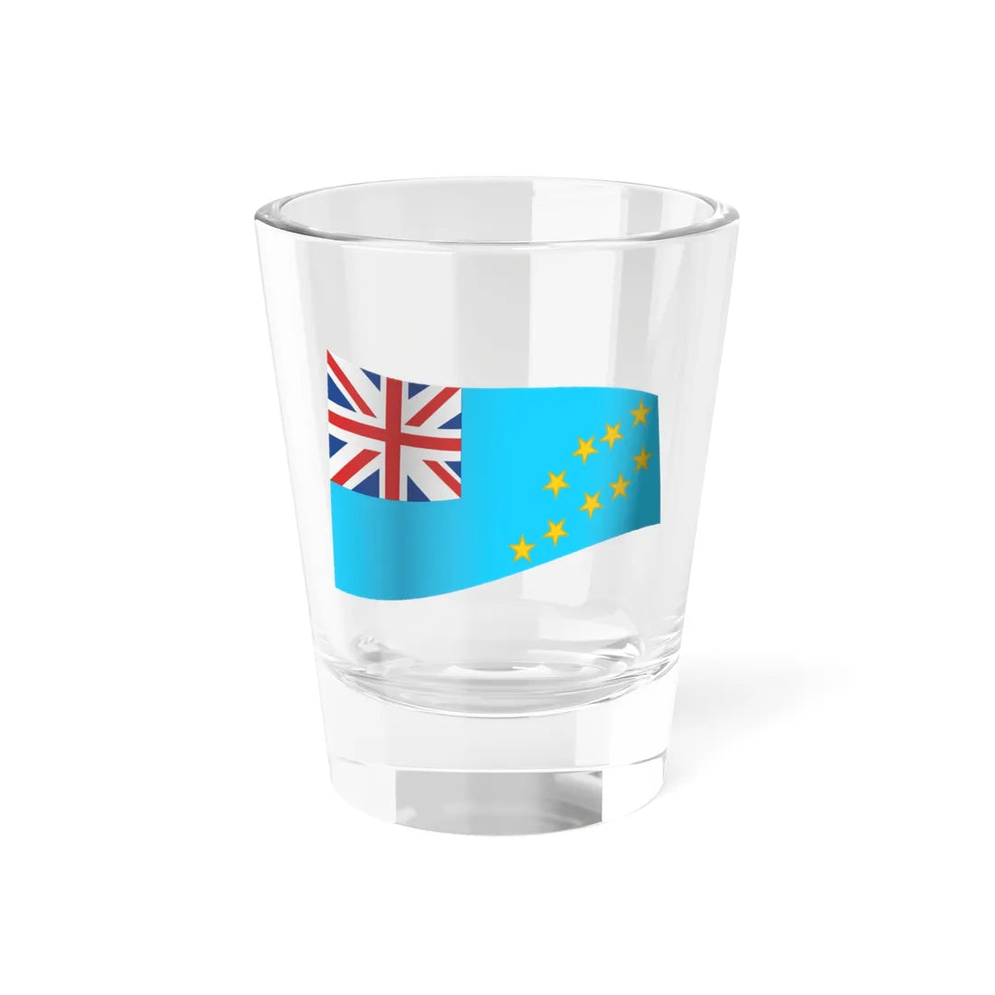 Tuvalu Flag - iconic waving (Tuvalu) Shot Glass 1.5oz 1.5oz - Go Mug Yourself