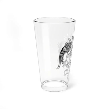 Twelve Symbols national emblem of China black and white (China) (Coat of Arms) Pint Glass 16oz - Go Mug Yourself