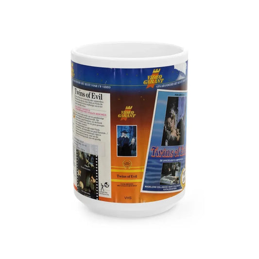 TWINS OF EVIL (VHS COVER) - White Coffee Mug 15oz - Go Mug Yourself