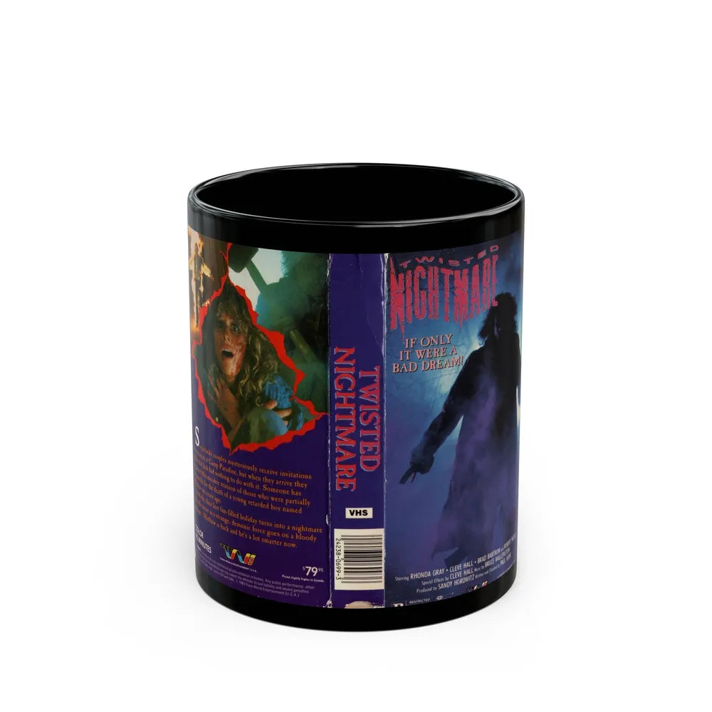 TWISTED NIGHTMARE (VHS COVER) - Black Coffee Mug-11oz-Go Mug Yourself