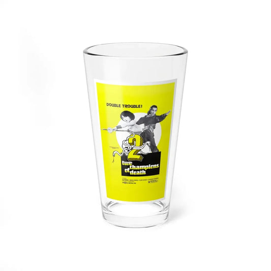 TWO CHAMPIONS OF DEATH 1980 Movie Poster - Pint Glass 16oz 16oz - Go Mug Yourself