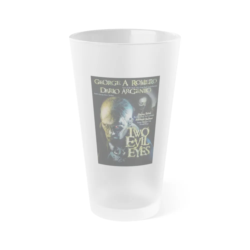 TWO EVIL EYES 1990 Movie Poster - Frosted Pint Glass 16oz-Go Mug Yourself