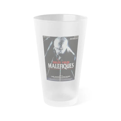 TWO EVIL EYES (FRENCH) 1990 Movie Poster - Frosted Pint Glass 16oz Default Title - Go Mug Yourself
