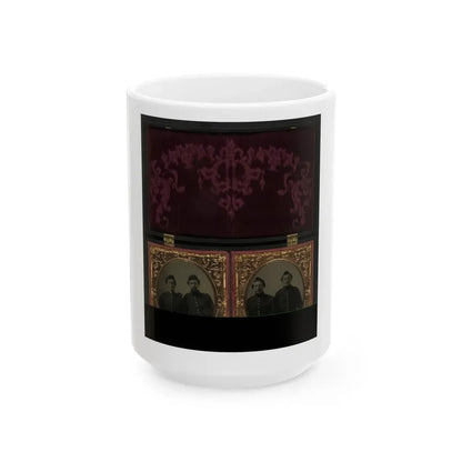 Two Pairs Of Unidentified Soldiers In Union Shell Jackets (U.S. Civil War) White Coffee Mug 15oz - Go Mug Yourself