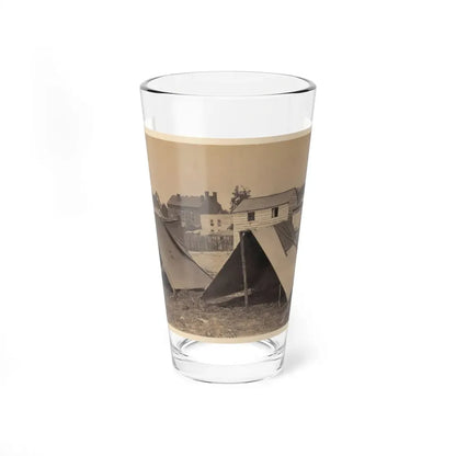 Two Small Tents, With Wood Frame Buildings In The Background (U.S. Civil War) Pint Glass 16oz 16oz - Go Mug Yourself