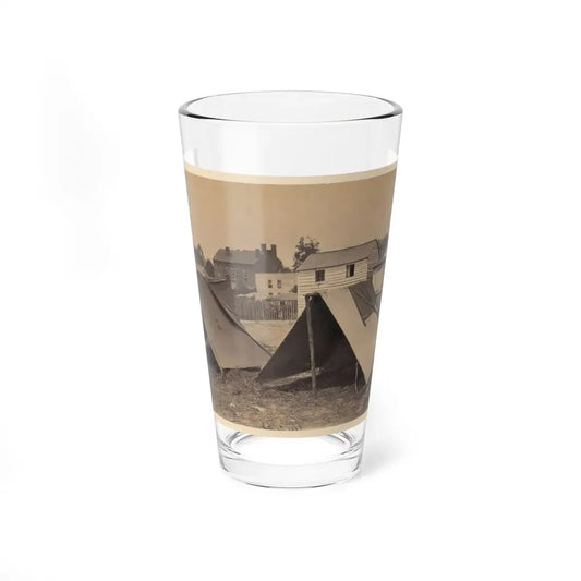 Two Small Tents, With Wood Frame Buildings In The Background (U.S. Civil War) Pint Glass 16oz 16oz - Go Mug Yourself