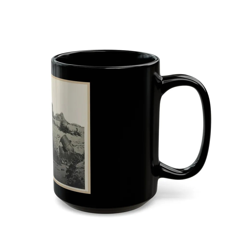 Two Trench Mortars Behind Sandbagged Barricade (U.S. Civil War) Black Coffee Mug-Go Mug Yourself