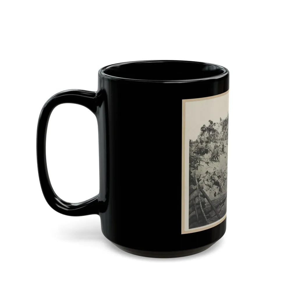 Two Trench Mortars Behind Sandbagged Barricade (U.S. Civil War) Black Coffee Mug-Go Mug Yourself