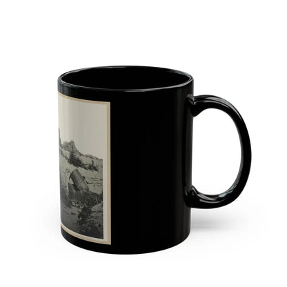 Two Trench Mortars Behind Sandbagged Barricade (U.S. Civil War) Black Coffee Mug-Go Mug Yourself