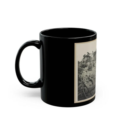 Two Trench Mortars Behind Sandbagged Barricade (U.S. Civil War) Black Coffee Mug-Go Mug Yourself