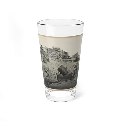 Two Trench Mortars Behind Sandbagged Barricade (U.S. Civil War) Pint Glass 16oz-16oz-Go Mug Yourself