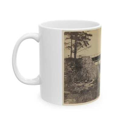 Two Trestle Bridges Over A Creek (U.S. Civil War) White Coffee Mug-Go Mug Yourself