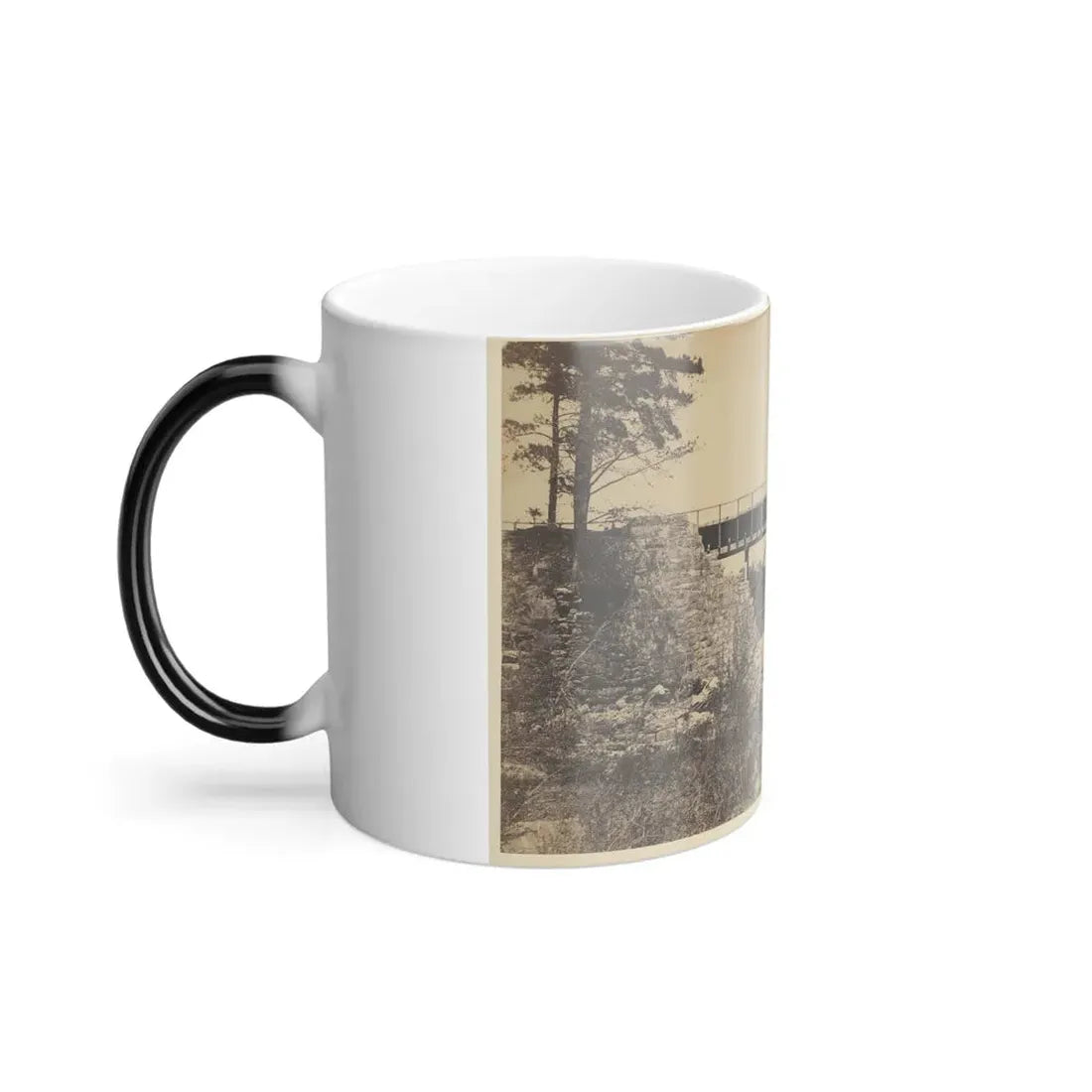 Two Trestle Bridges Over a Creek (U.S. Civil War) Color Changing Coffee Mug 11oz - Go Mug Yourself