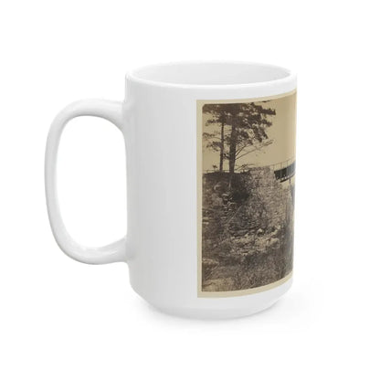 Two Trestle Bridges Over A Creek (U.S. Civil War) White Coffee Mug - Go Mug Yourself