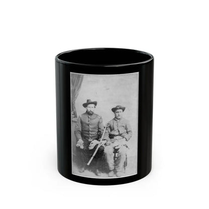 Two Unidentified Civil War Soldiers In Union Uniforms, Seated In A Photographer's Studio; One Is Holding A Saber (U.S. Civil War) Black Coffee Mug-11oz-Go Mug Yourself