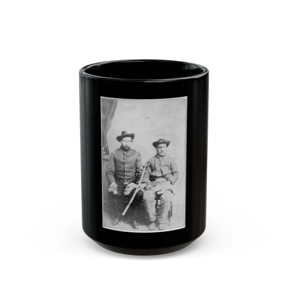 Two Unidentified Civil War Soldiers In Union Uniforms, Seated In A Photographer's Studio; One Is Holding A Saber (U.S. Civil War) Black Coffee Mug-15oz-Go Mug Yourself