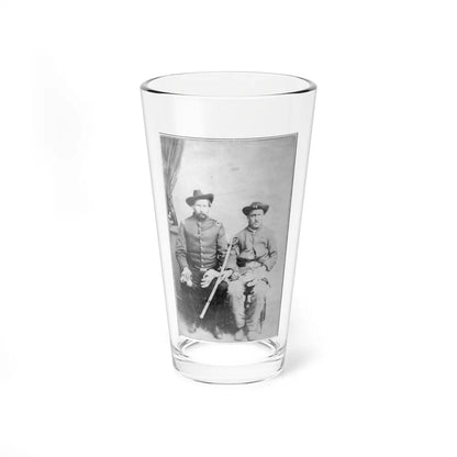 Two Unidentified Civil War Soldiers In Union Uniforms, Seated In A Photographer's Studio; One Is Holding A Saber (U.S. Civil War) Pint Glass 16oz-16oz-Go Mug Yourself