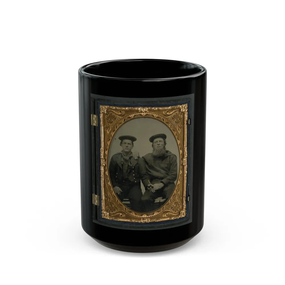 Two Unidentified Sailors In Union Uniforms (U.S. Civil War) Black Coffee Mug-15oz-Go Mug Yourself