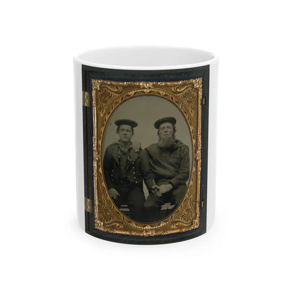 Two Unidentified Sailors In Union Uniforms (U.S. Civil War) White Coffee Mug-11oz-Go Mug Yourself