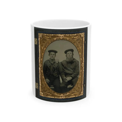 Two Unidentified Sailors In Union Uniforms (U.S. Civil War) White Coffee Mug 11oz - Go Mug Yourself