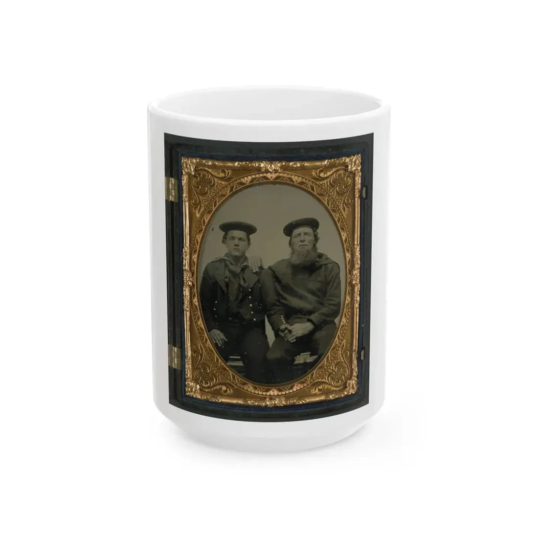 Two Unidentified Sailors In Union Uniforms (U.S. Civil War) White Coffee Mug 15oz - Go Mug Yourself