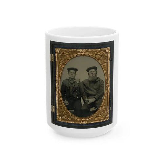 Two Unidentified Sailors In Union Uniforms (U.S. Civil War) White Coffee Mug 15oz - Go Mug Yourself