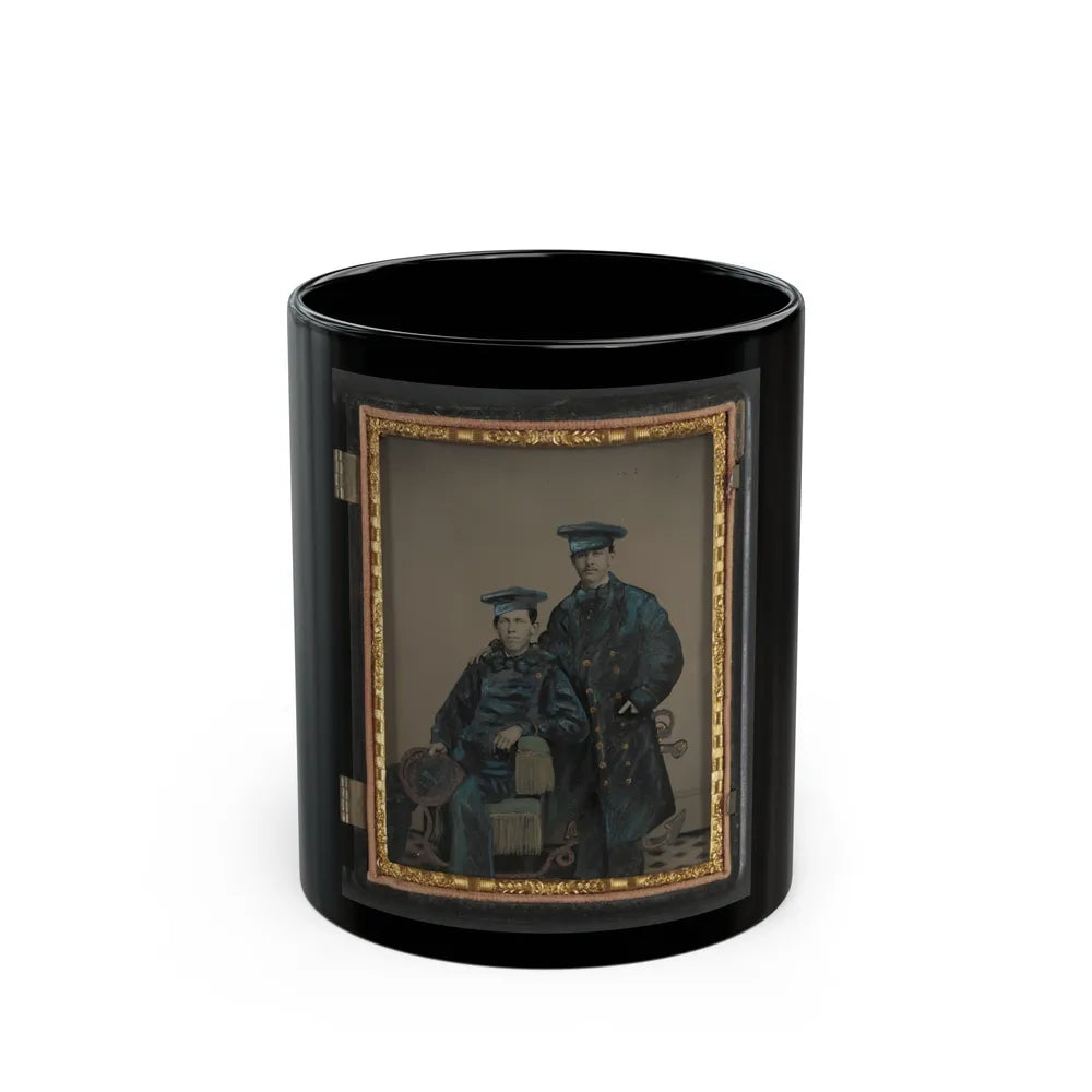 Two Unidentified Sailors In Union Uniforms With Rope And Anchor (U.S. Civil War) Black Coffee Mug-11oz-Go Mug Yourself