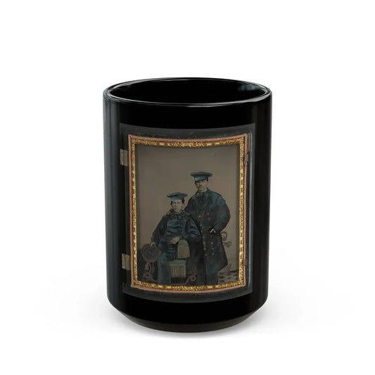 Two Unidentified Sailors In Union Uniforms With Rope And Anchor (U.S. Civil War) Black Coffee Mug 15oz - Go Mug Yourself
