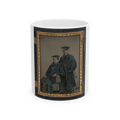 Two Unidentified Sailors In Union Uniforms With Rope And Anchor (U.S. Civil War) White Coffee Mug 11oz - Go Mug Yourself