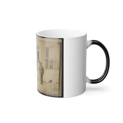 Two Unidentified Soldiers and Others at the Front Steps of a House (U.S. Civil War) Color Changing Coffee Mug 11oz - Go Mug Yourself