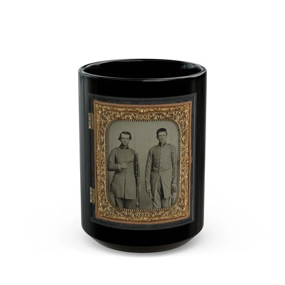 Two Unidentified Soldiers From Tennessee In Confederate Uniforms With Rifles And Pepperbox Pistol (U.S. Civil War) Black Coffee Mug-15oz-Go Mug Yourself