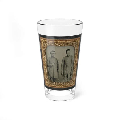 Two Unidentified Soldiers From Tennessee In Confederate Uniforms With Rifles And Pepperbox Pistol (U.S. Civil War) Pint Glass 16oz 16oz - Go Mug Yourself