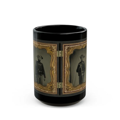 Two Unidentified Soldiers In 34th Ohio Infantry Regiment Uniforms With Bayoneted Muskets (U.S. Civil War) Black Coffee Mug-15oz-Go Mug Yourself