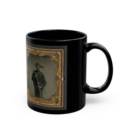 Two Unidentified Soldiers In 34th Ohio Infantry Regiment Uniforms With Bayoneted Muskets (U.S. Civil War) Black Coffee Mug-Go Mug Yourself