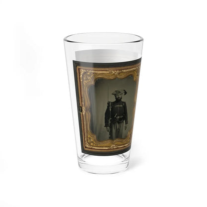 Two Unidentified Soldiers In 34th Ohio Infantry Regiment Uniforms With Bayoneted Muskets (U.S. Civil War) Pint Glass 16oz-Go Mug Yourself