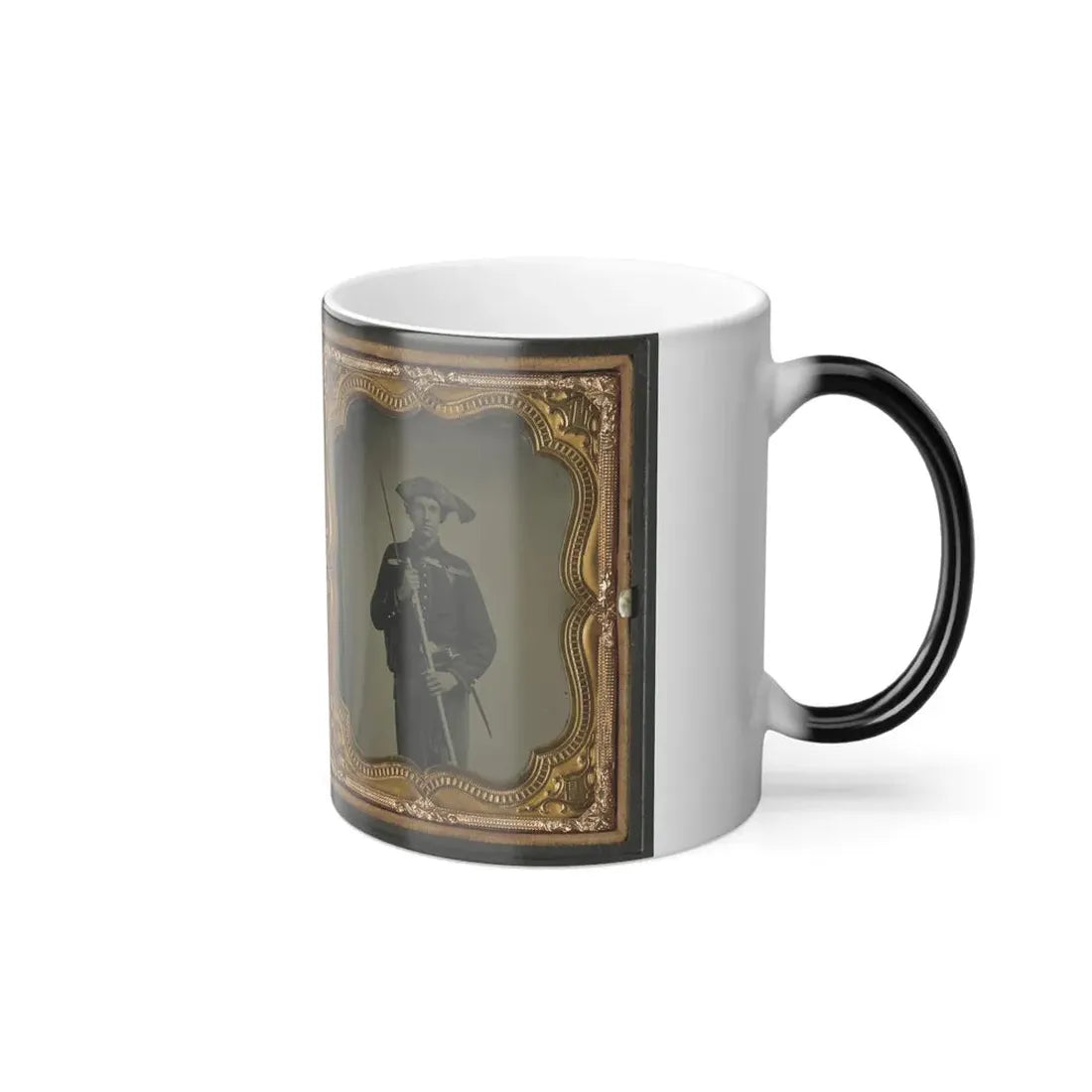 Two Unidentified Soldiers in 34Th Ohio Infantry Regiment Uniforms With Bayoneted Muskets (U.S. Civil War) Color Changing Coffee Mug 11oz - Go Mug Yourself