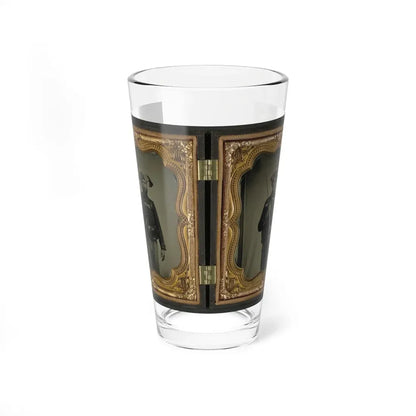 Two Unidentified Soldiers In 34th Ohio Infantry Regiment Uniforms With Bayoneted Muskets (U.S. Civil War) Pint Glass 16oz 16oz - Go Mug Yourself