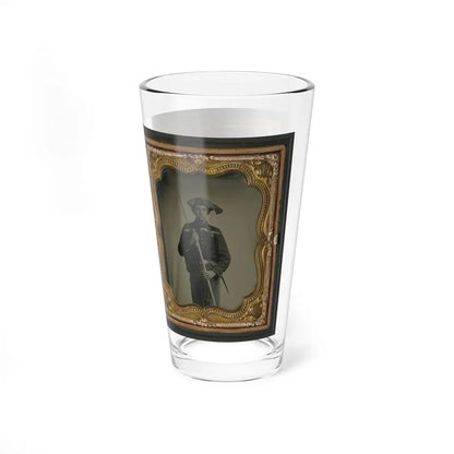 Two Unidentified Soldiers In 34th Ohio Infantry Regiment Uniforms With Bayoneted Muskets (U.S. Civil War) Pint Glass 16oz - Go Mug Yourself