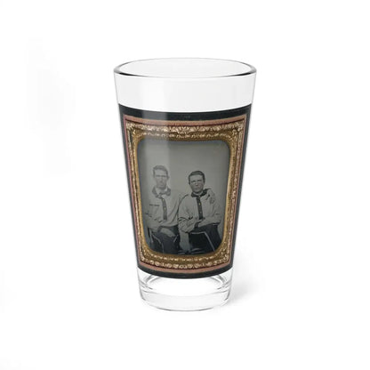 Two Unidentified Soldiers In Confederate Battle Shirts (U.S. Civil War) Pint Glass 16oz 16oz - Go Mug Yourself